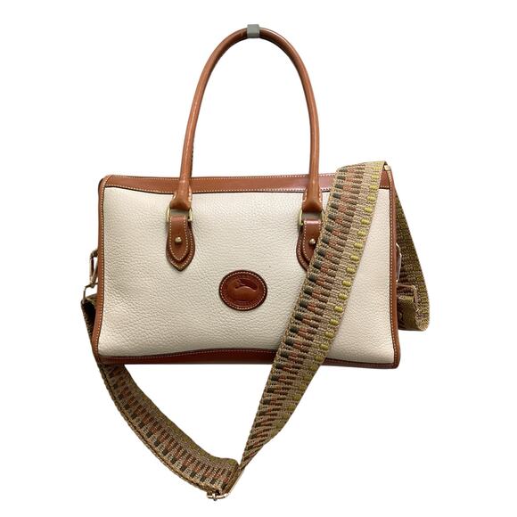 Vintage Dooney & Bourke Purse Women’s 1Size 1980’ All Leather Fabric Strap Added - Picture 1 of 7
